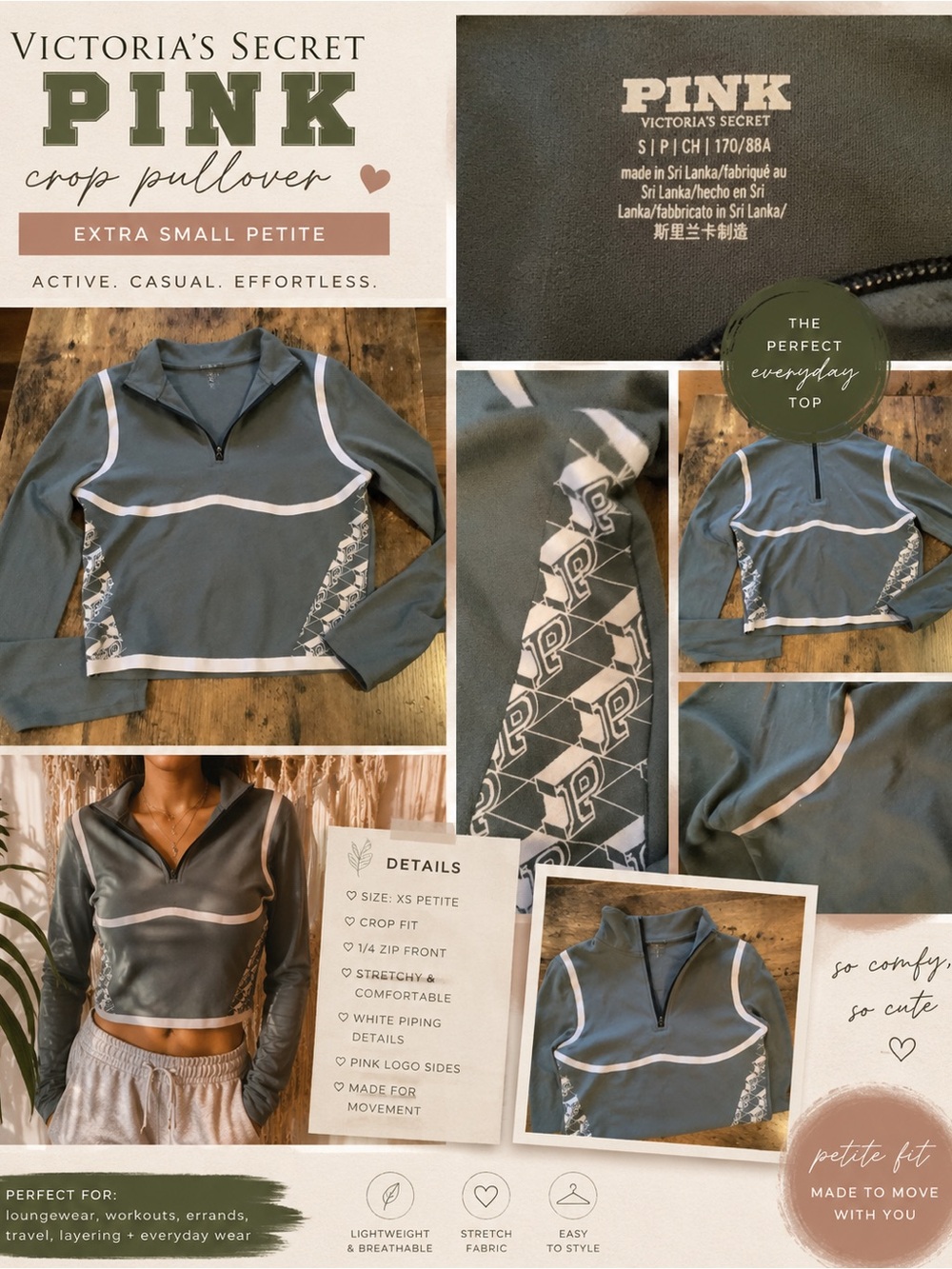 Victoria’s Secret PINK Gray Crop Pullover ✨
Size Small Petite